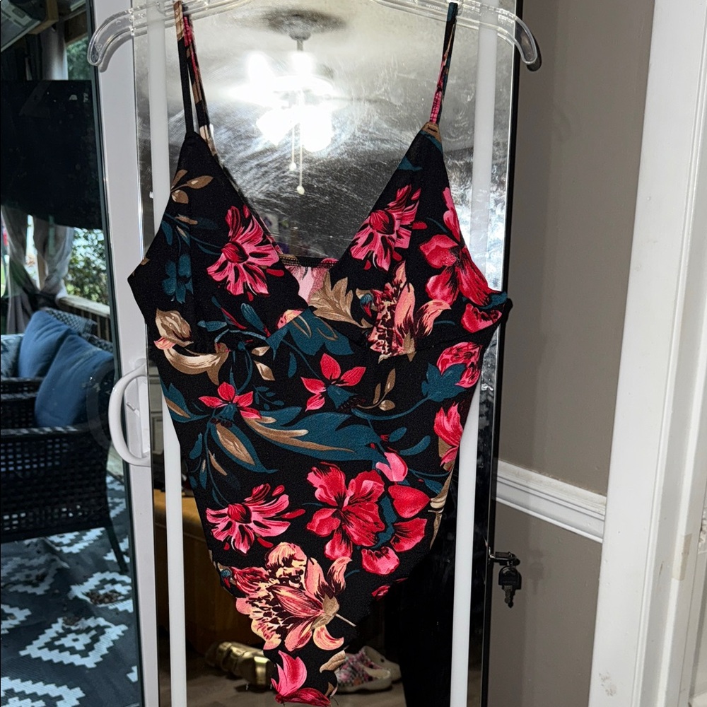 SHEIN Black Floral Bodysuit